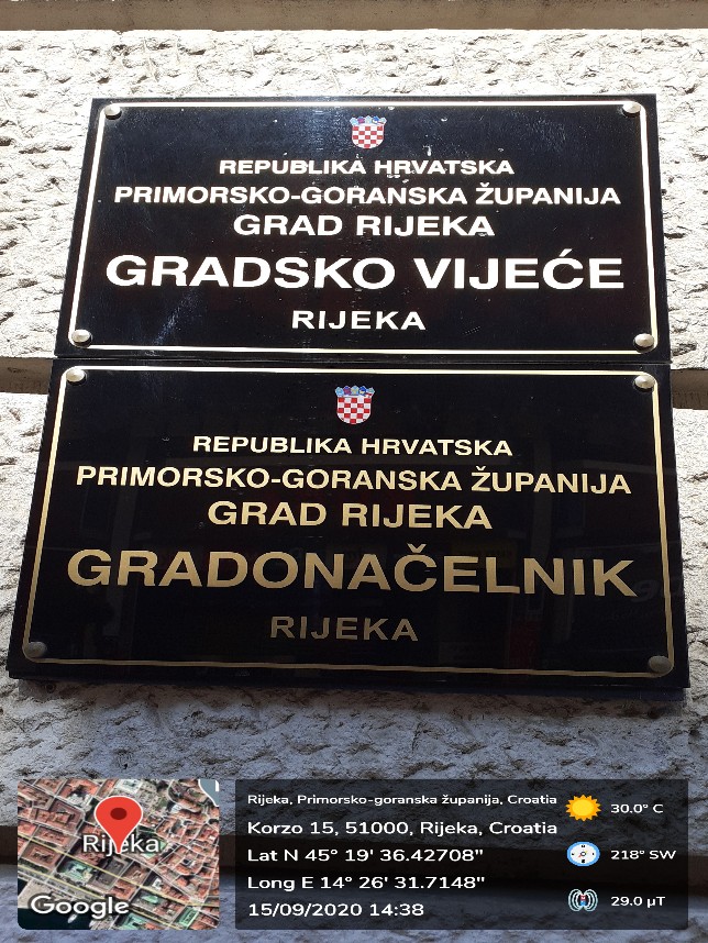 inscription plaque mayor Rijeka