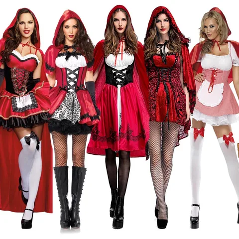 Halloween-Ladies-Little-Red-Riding-Hood-Costume-Uniform-Fancy-Dress