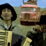 A scene from the movie _Who is singing there_ Slobodan Sijan- Miodrag Kostic_accordion_and nephew Nenad