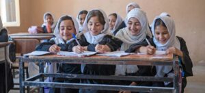 Young-girls-study-school-in-Mazar-i-Sharīf, Balkh Province, Afghanistan.